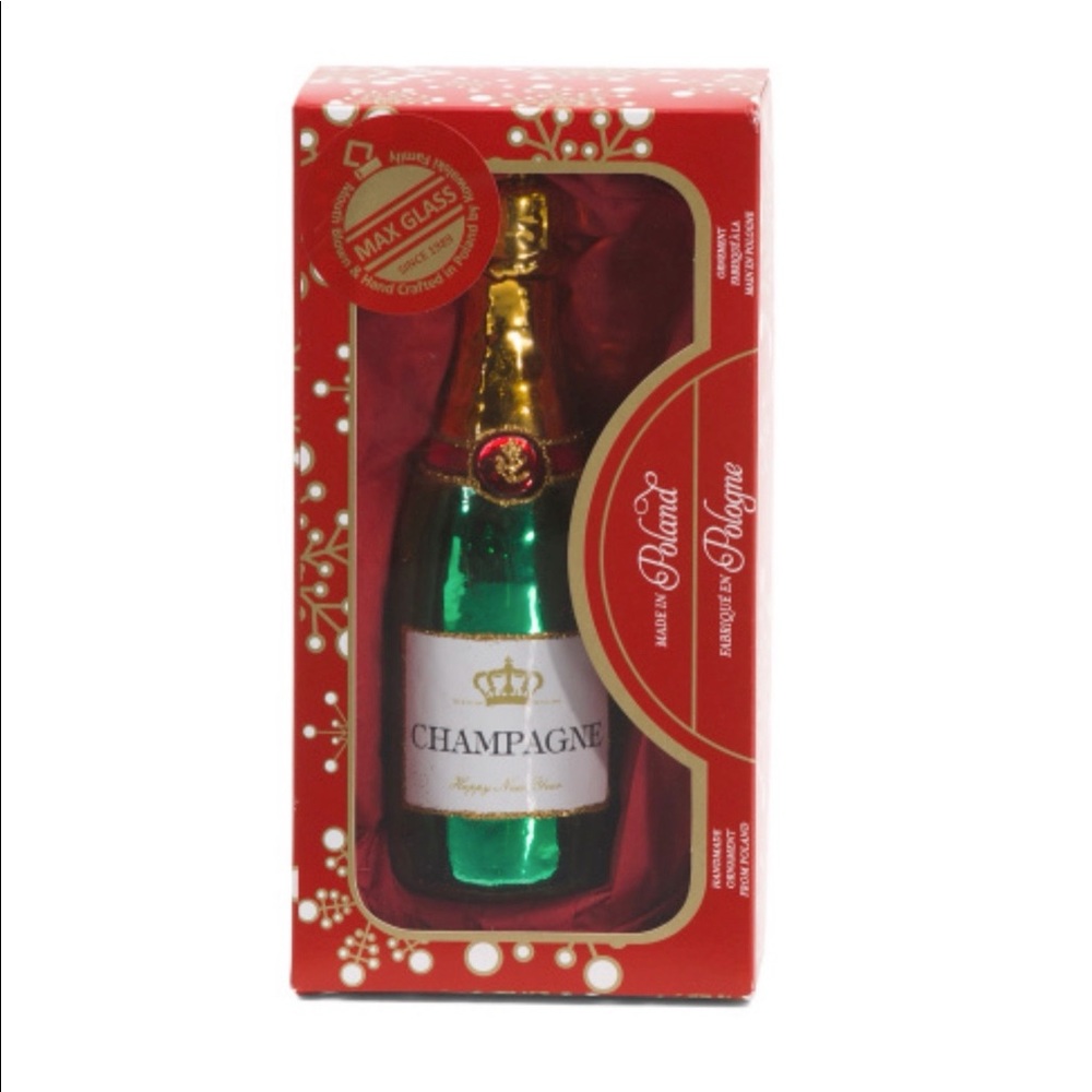 Champagne Christmas ornament